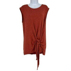 Vanessa Virginia Dayla Sleeveless Tie Front Round Neck Shirt Size M